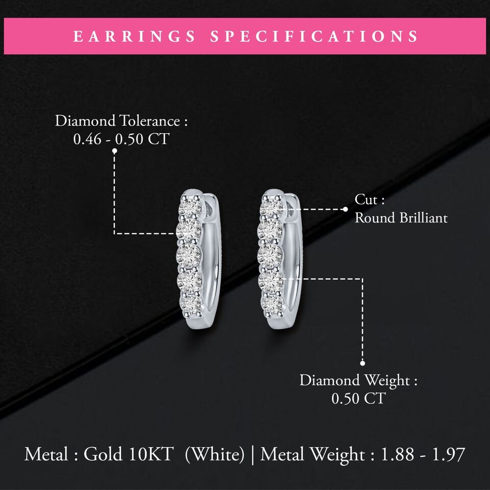 0.50Ct 10K Hoop Earring