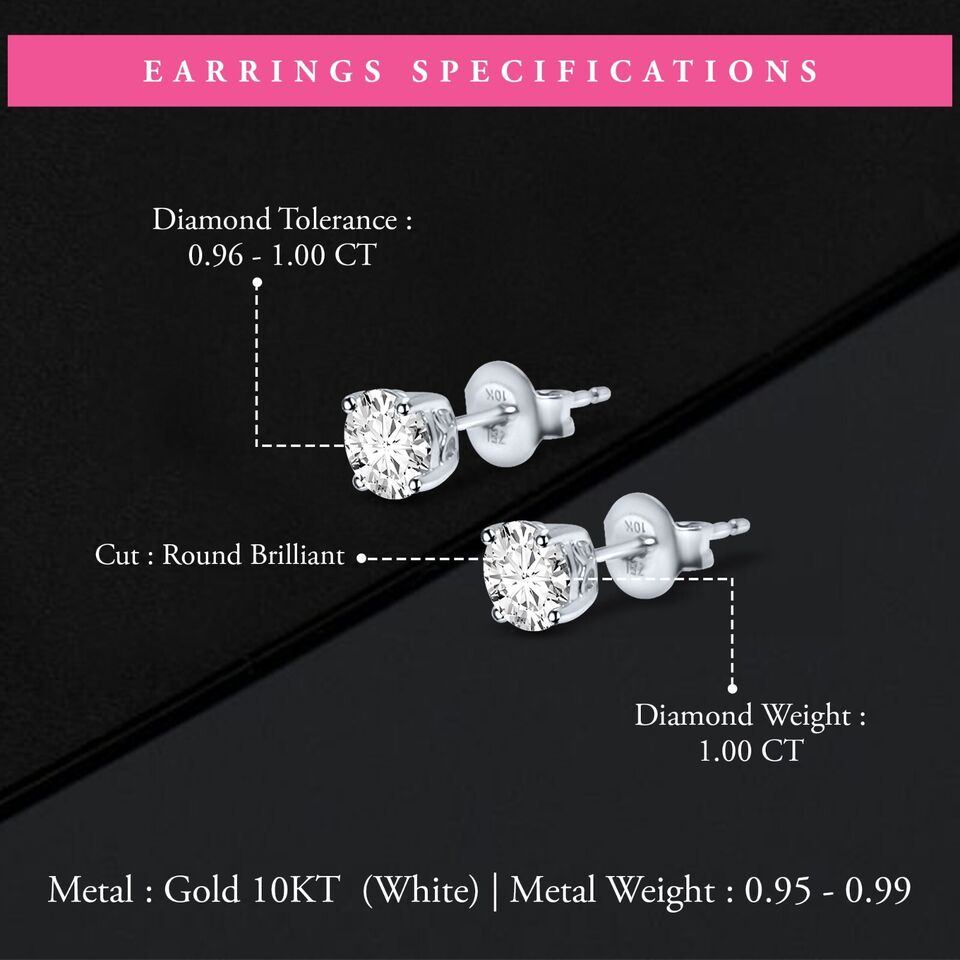 1.00Ct 10K Stud Earring